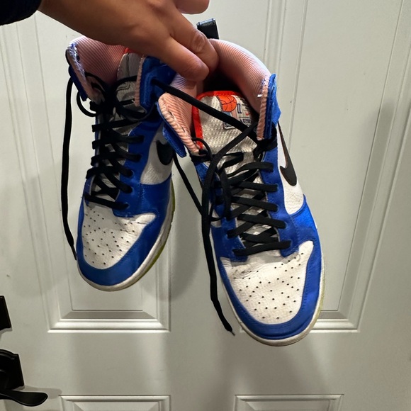 Nike Dunk High Blue Satin Atomic Green - Picture 2 of 5